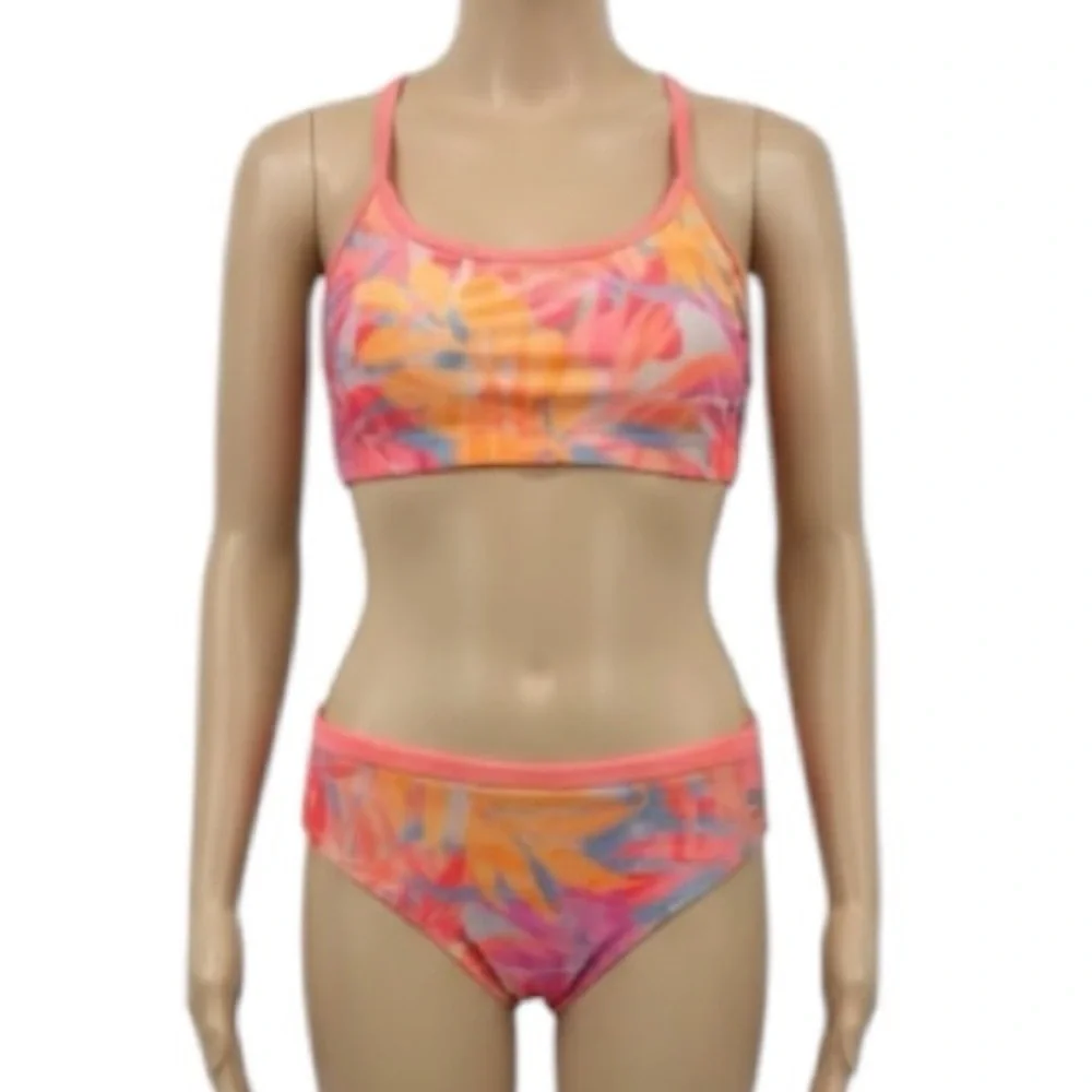 ZeroXPosur Swimwear, Bikini Set, Sz L, 14, Tie Dye, Neon, Boho, Pastel, NWOT